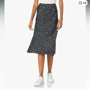 NWT The Drop Womens Black White Polka Dot Midi Skirt Size  XS =